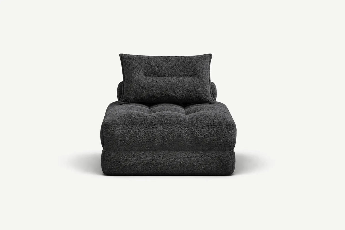 Black teddy velvet oversized sofa bed by Monvane