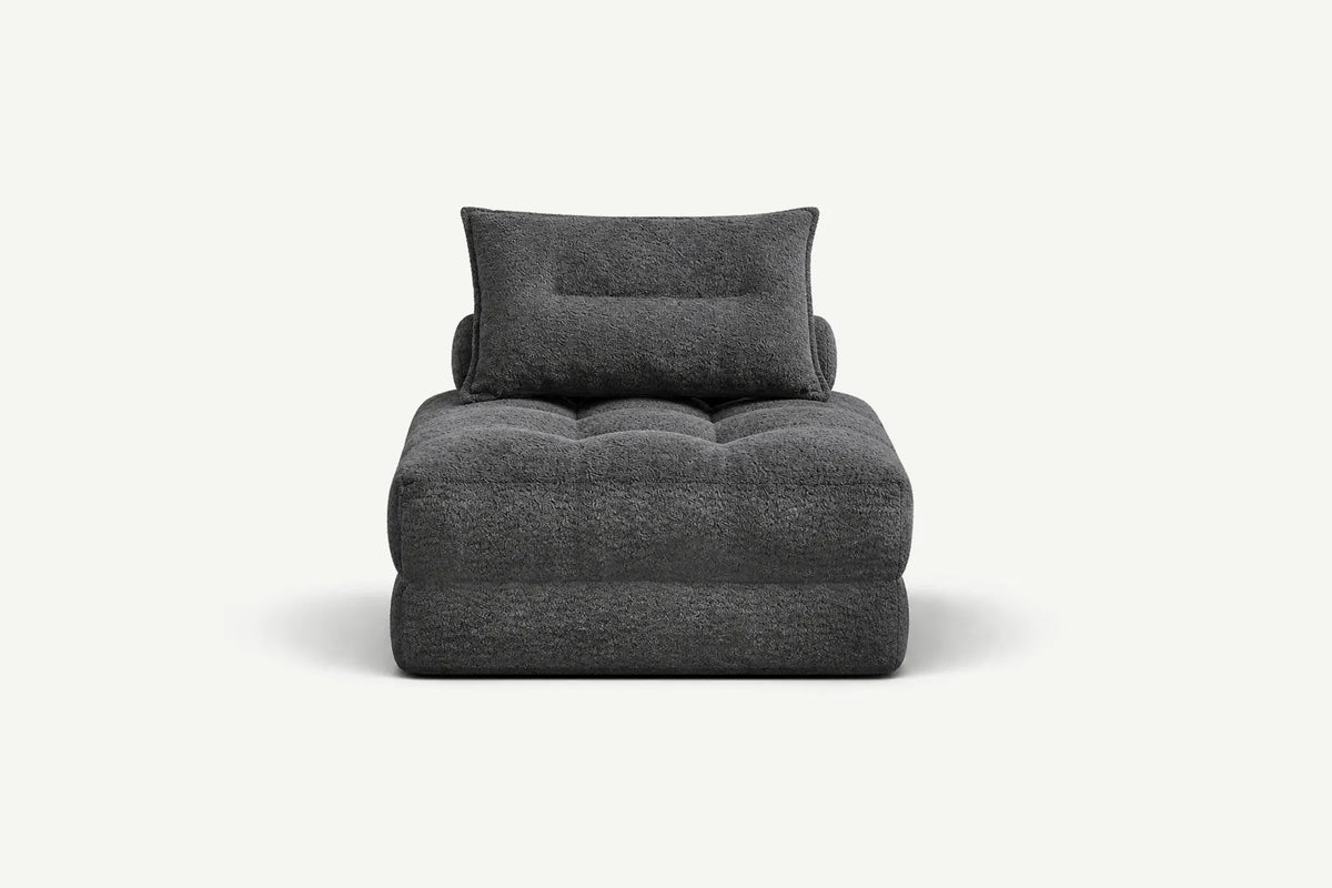 Dark Grey teddy velvet oversized sofa bed by Monvane