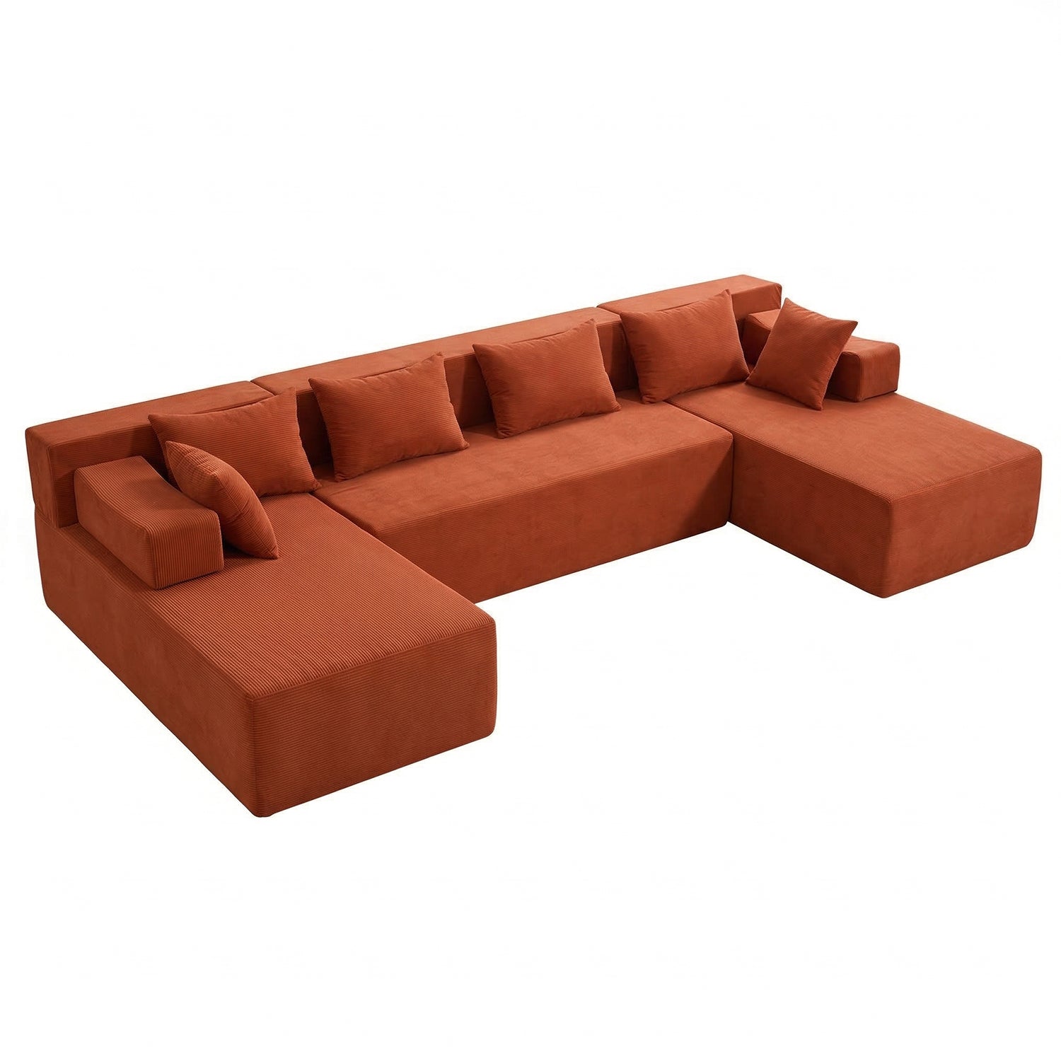 U-Shaped Sectional Couch (Corduroy)