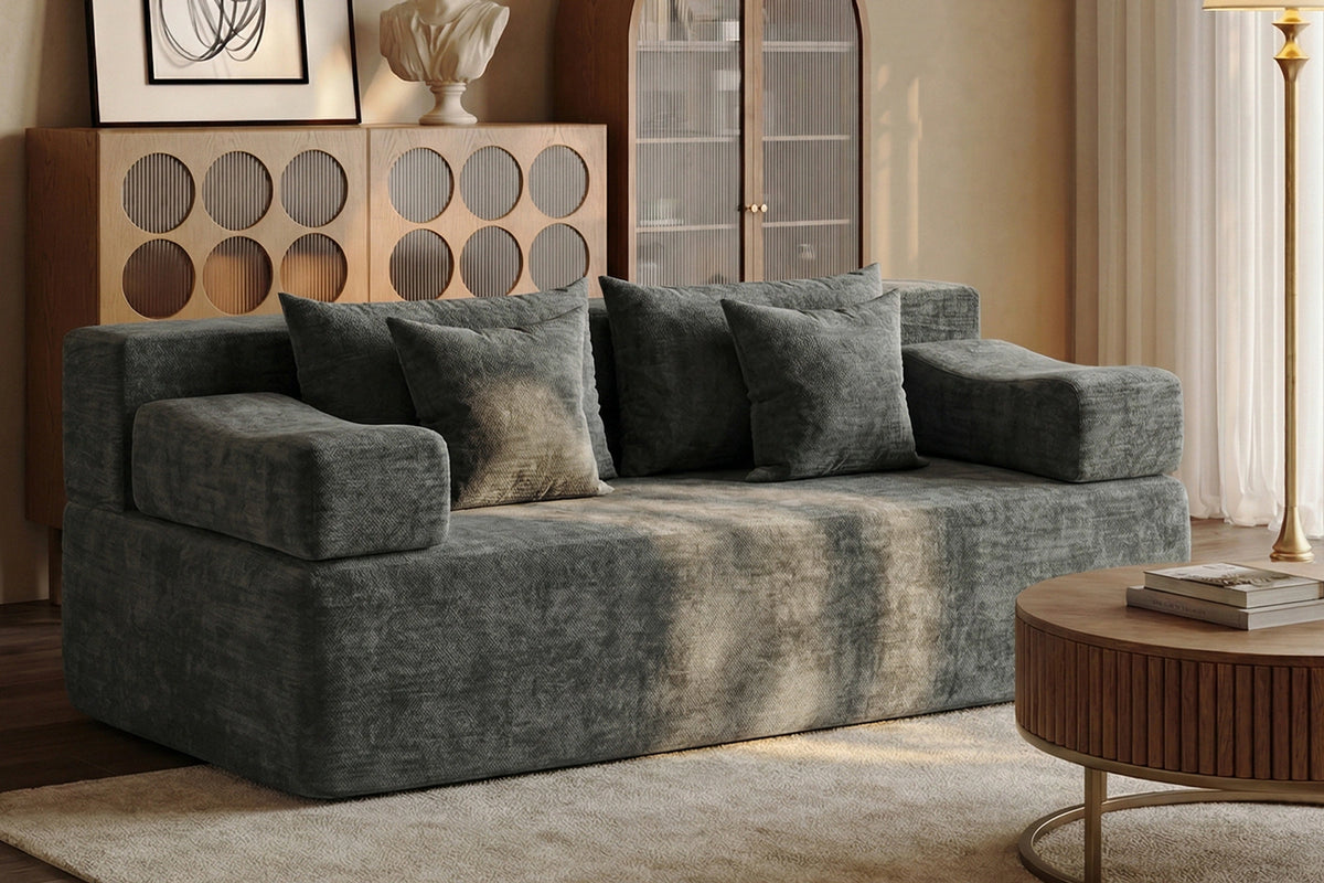 Dark Grey loveseat sofa (chenille) by Monvane