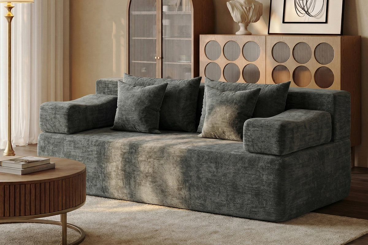 Dark Grey loveseat sofa (chenille) by Monvane