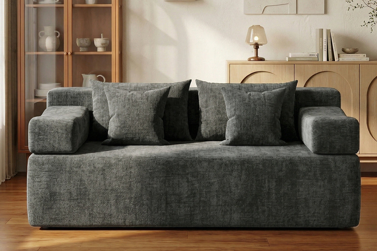 Dark Grey loveseat sofa (chenille) by Monvane