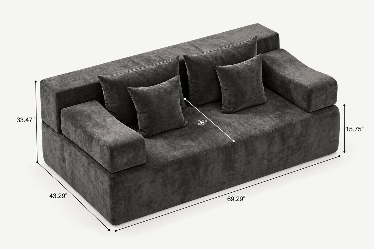 Dark Grey loveseat sofa (chenille) by Monvane