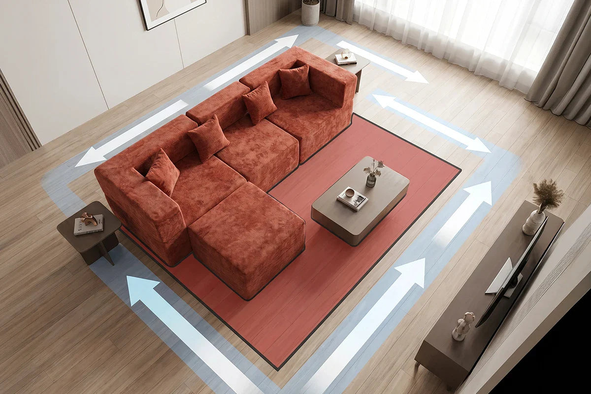 Ottoman and Chaise Couch Layout Ideas for Multipurpose Rooms
