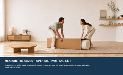 Sectional delivery through a narrow doorway