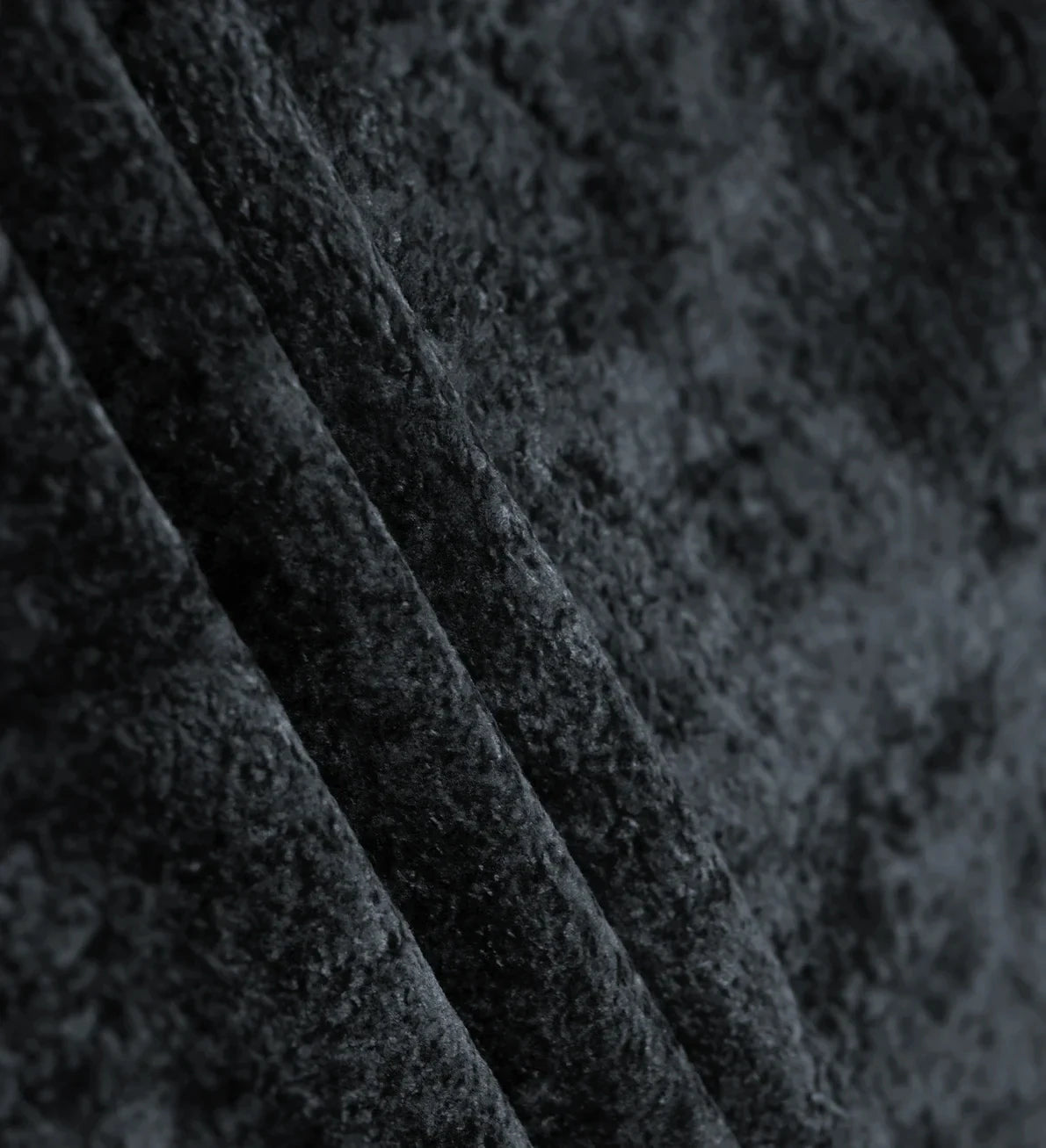Close view of crushed velvet Monvane upholstery