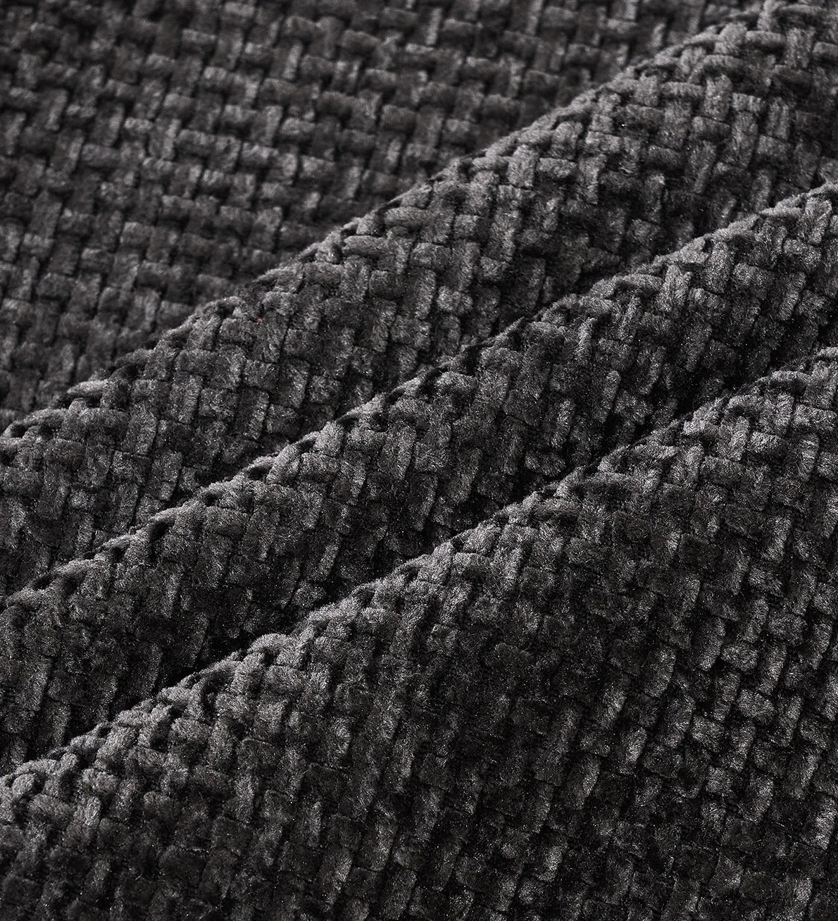 Close view of soft chenille Monvane upholstery