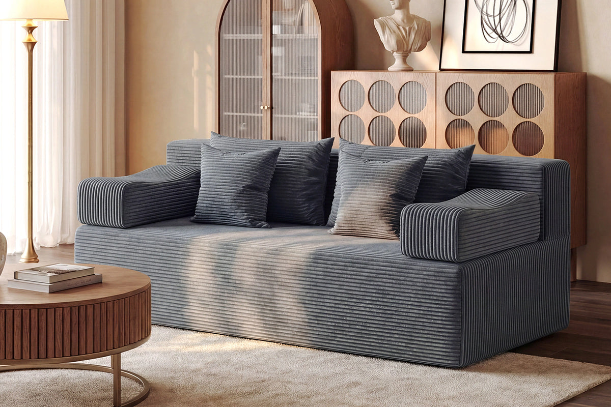 Dark Grey loveseat sofa (corduroy) by Monvane