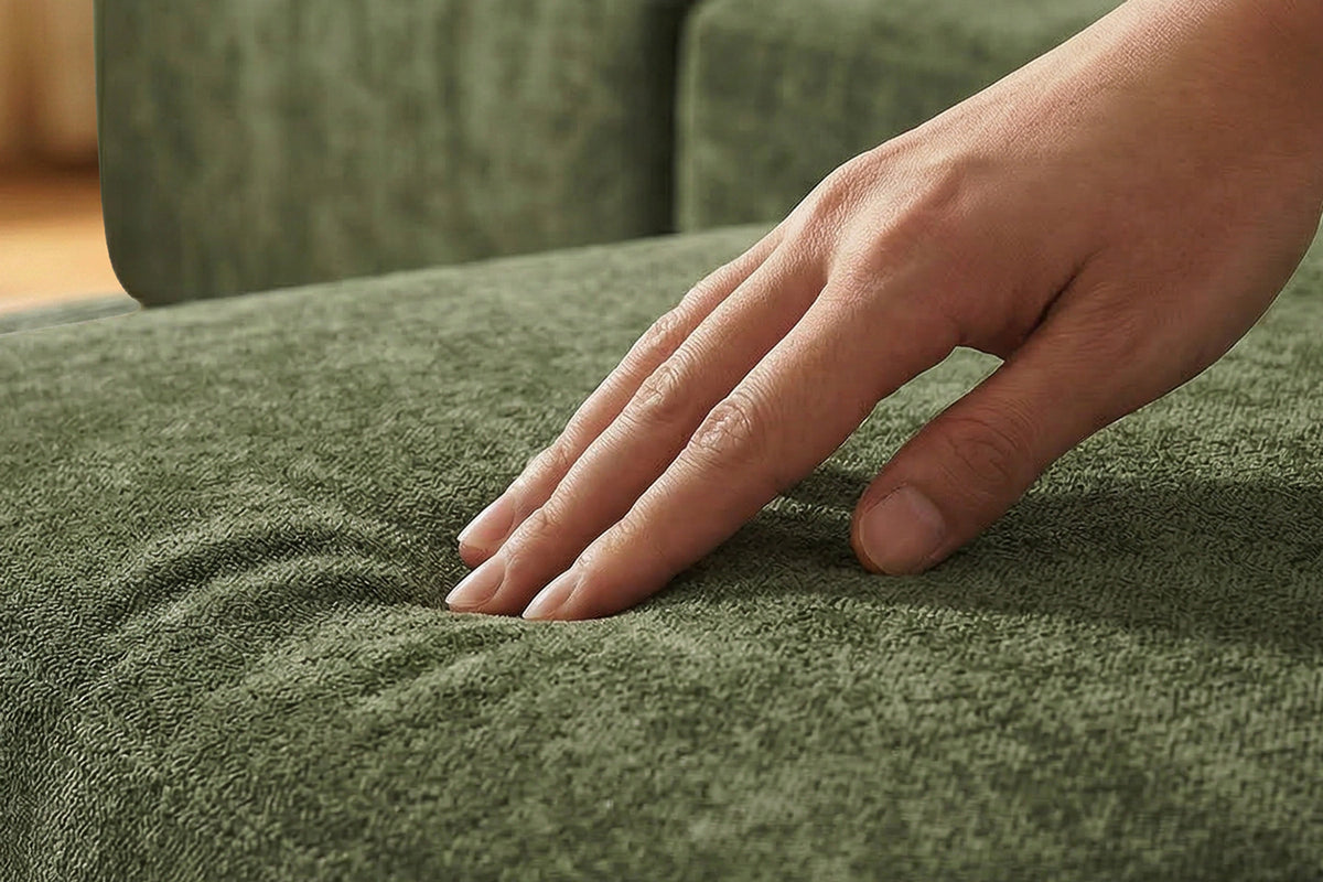 Green loveseat sofa (chenille) by Monvane