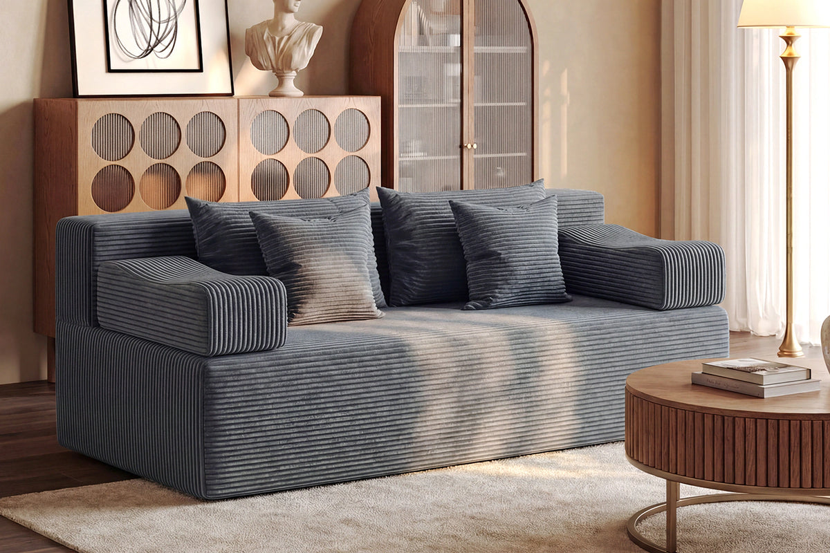 Dark Grey loveseat sofa (corduroy) by Monvane