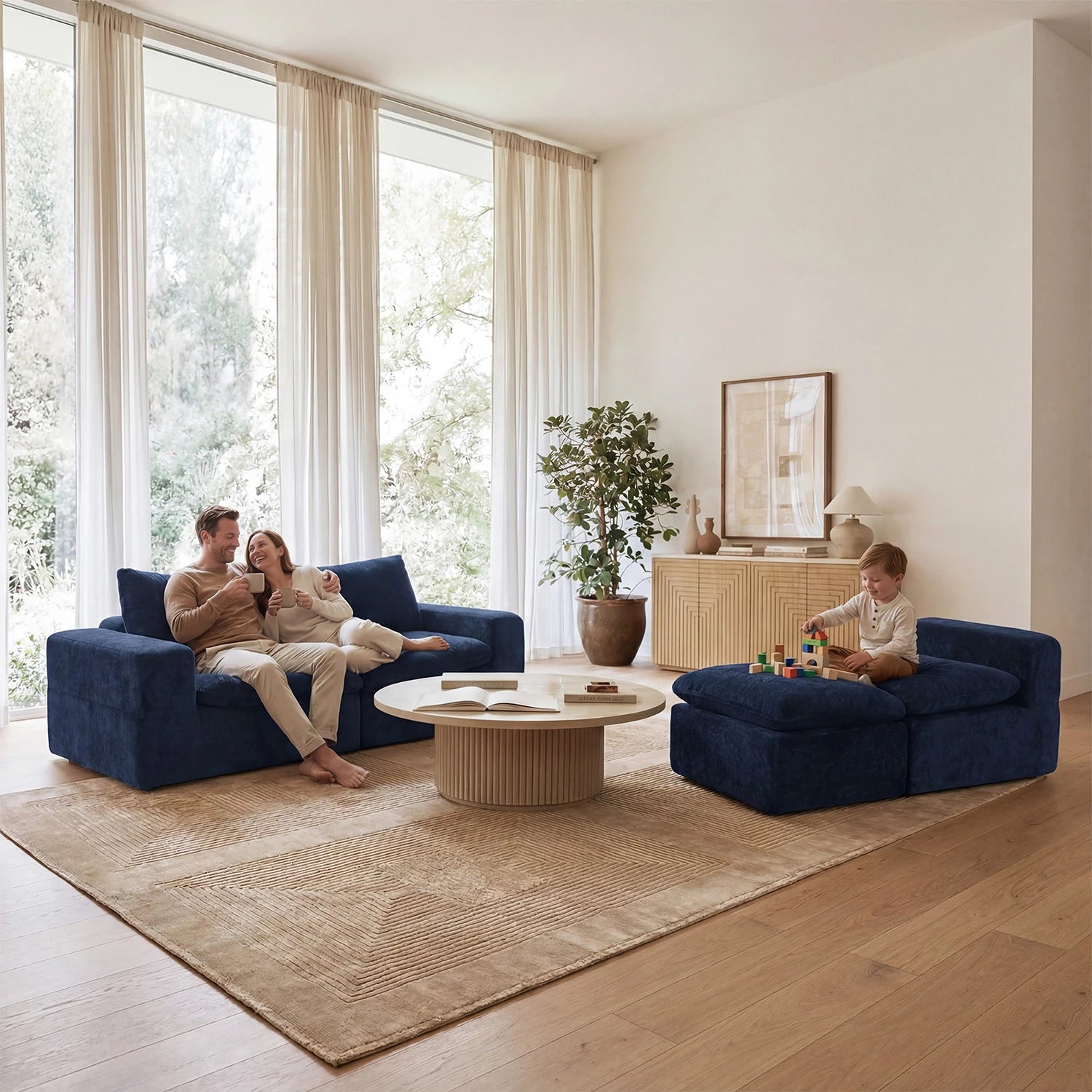 Cushioned Modular Sofa (4 Seats)