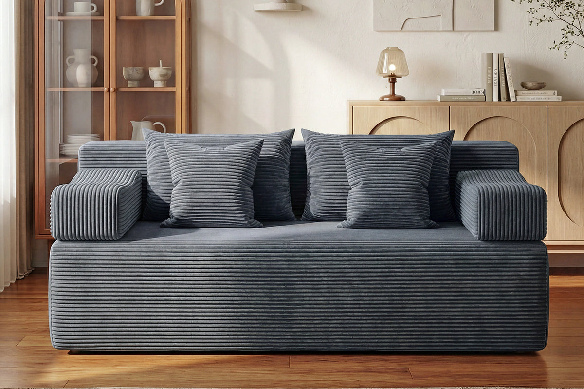 Dark Grey loveseat sofa (corduroy) by Monvane