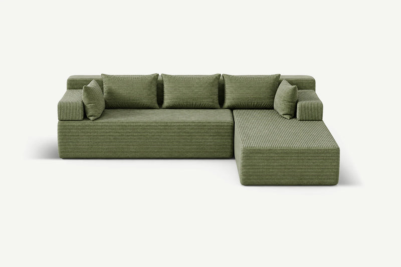 Monvane L-Shaped Sectional Couch (Corduroy)