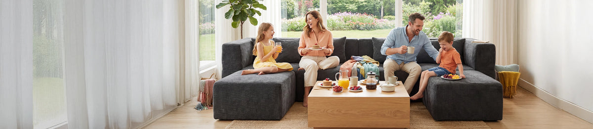 L-shaped and U-shaped Monvane modular sofa layouts