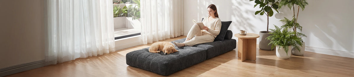Monvane sofa bed prepared for seating and guest use